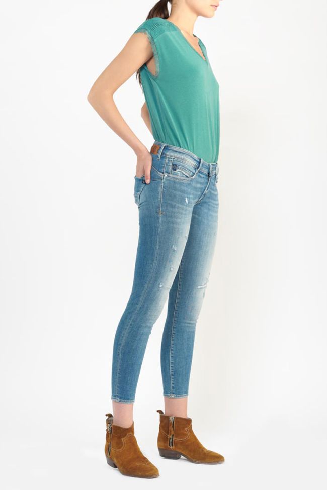 Jeans pulp slim Marsa 7/8ème destroy vintage bleu N°4