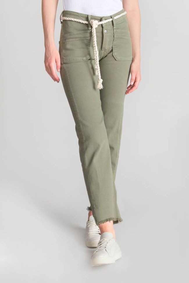 Pricilia taille haute 7/8ème jeans kaki