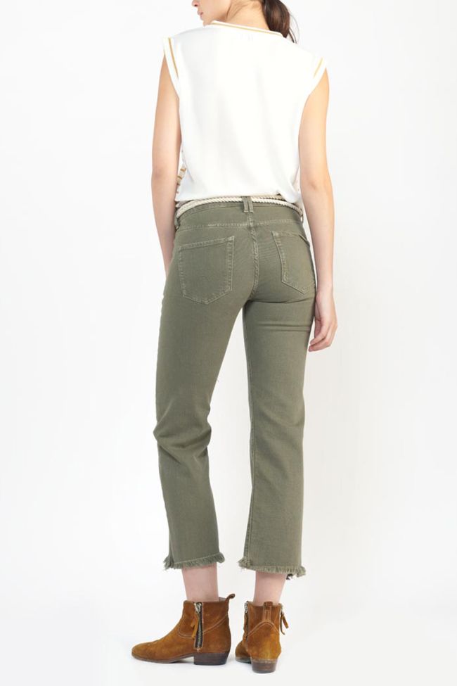 Pricilia taille haute 7/8ème jeans kaki