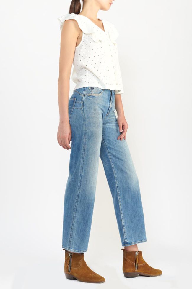 Jeans pulp wide leg taille haute 7/8ème bleu N°4