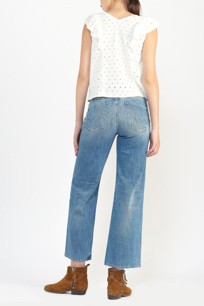 Jeans pulp wide leg taille haute 7/8ème bleu N°4