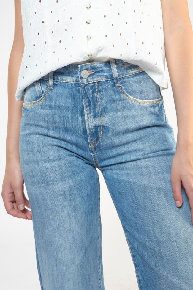 Jeans pulp wide leg taille haute 7/8ème bleu N°4