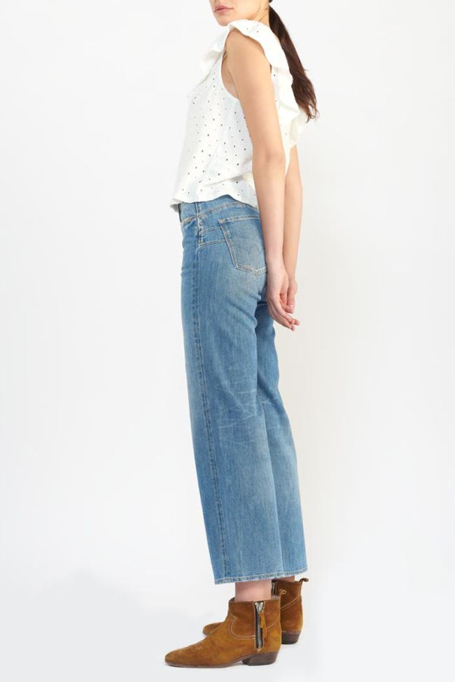 Jeans pulp wide leg taille haute 7/8ème bleu N°4