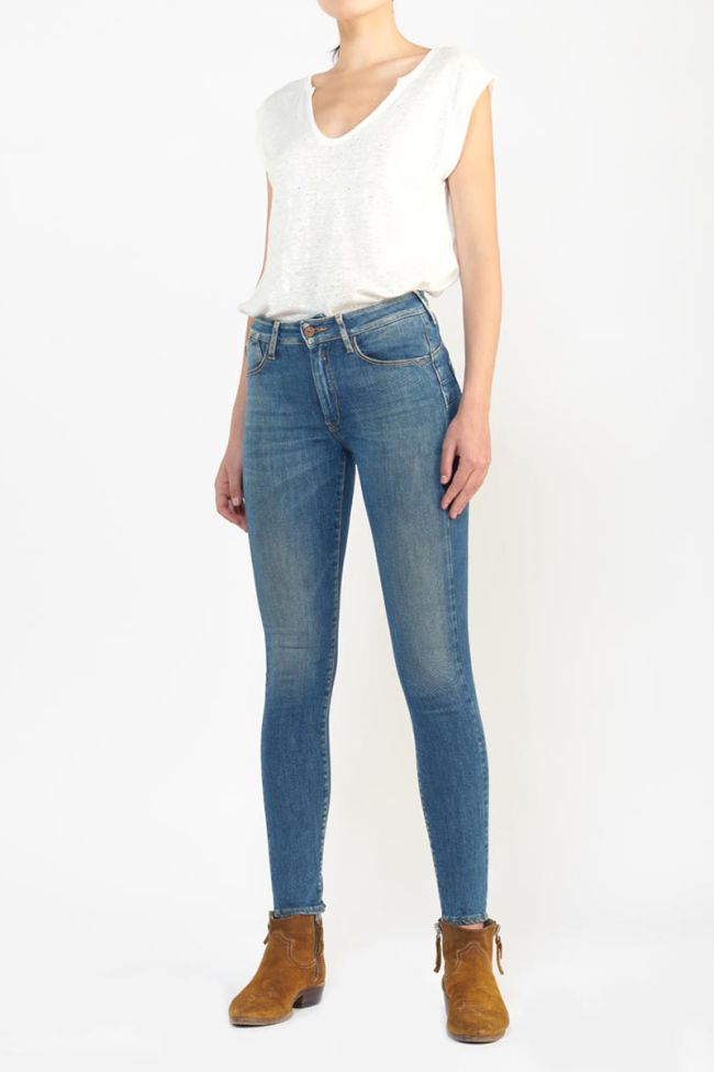 Jeans pulp slim taille haute bleu N°2