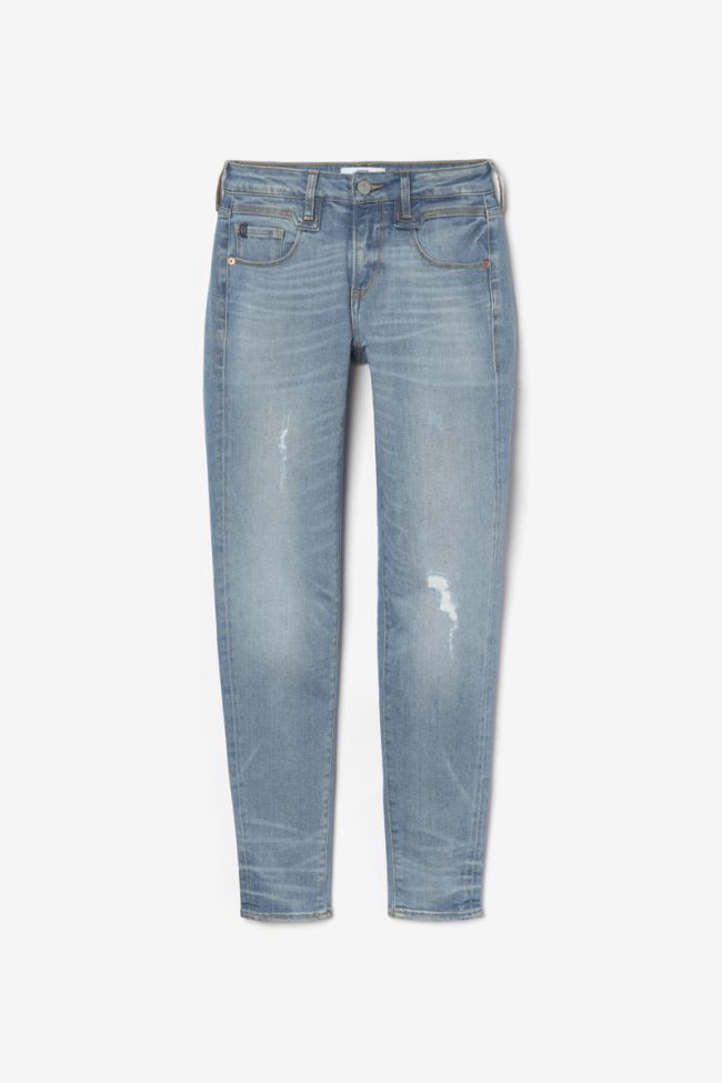 Jeans power skinny Wels 7/8ème destroy bleu N°4