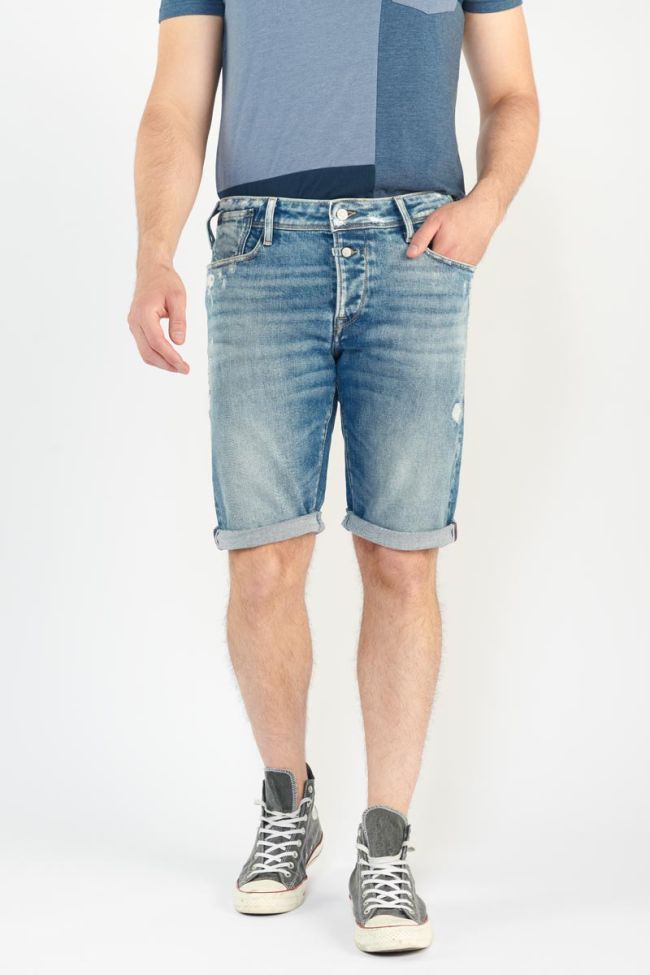 Bermuda Laredo en jeans bleu délavé destroy