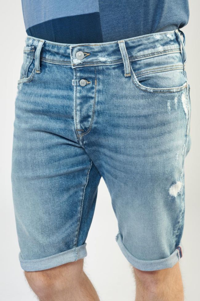 Bermuda Laredo en jeans bleu délavé destroy
