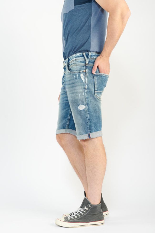 Bermuda Laredo en jeans bleu délavé destroy