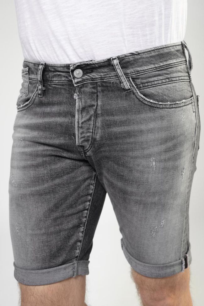 Bermuda Laredo en jeans noir délavé destroy