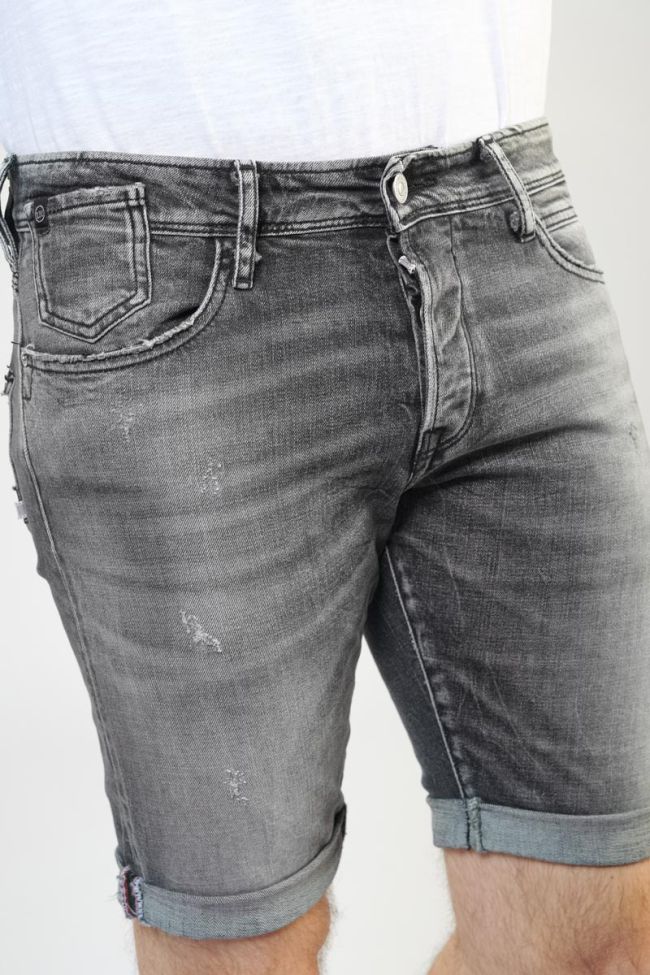 Bermuda Laredo en jeans noir délavé destroy