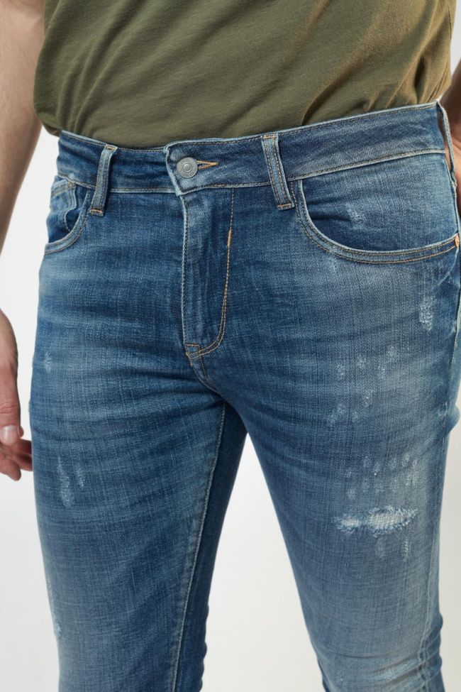 Jeans power skinny 7/8ème destroy bleu N°2