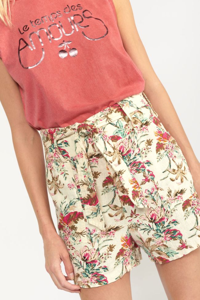 Short Celest à motif tropical