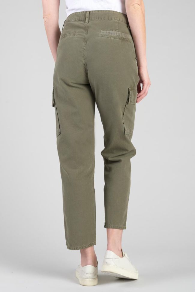 Pantalon Cosy Army kaki foncé à fermeture asymétrique