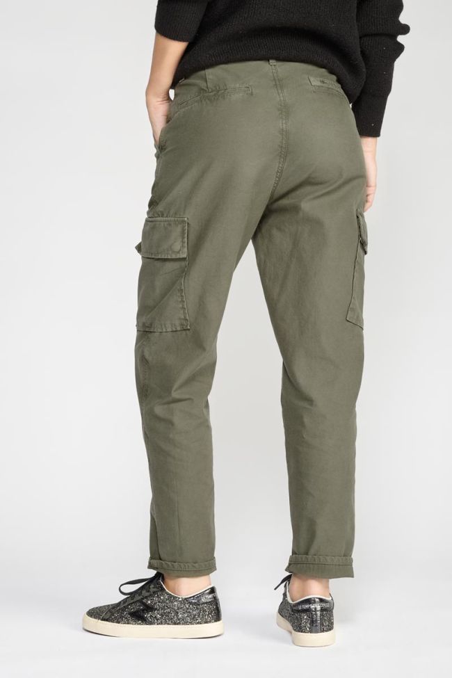 Pantalon Cosy Army kaki à fermeture asymétrique