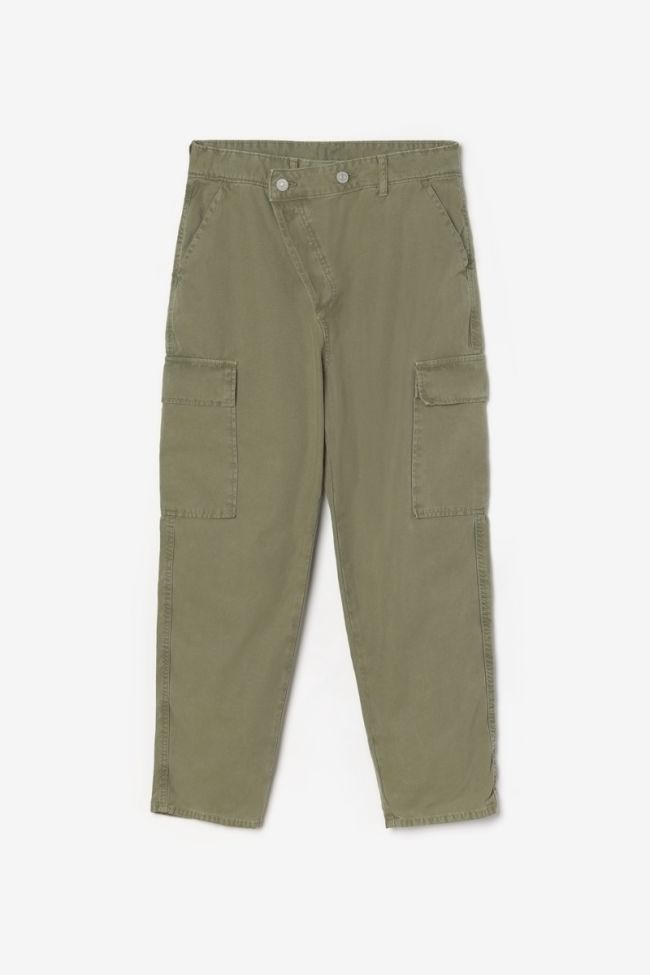 Pantalon Cosy Army kaki à fermeture asymétrique
