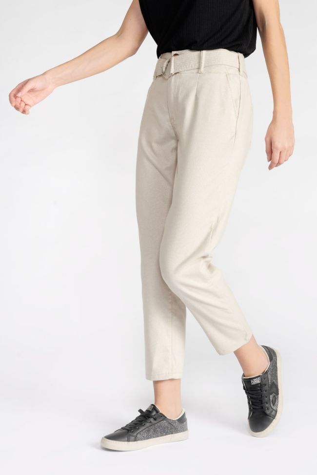 Pantalon taille haute Serena écru