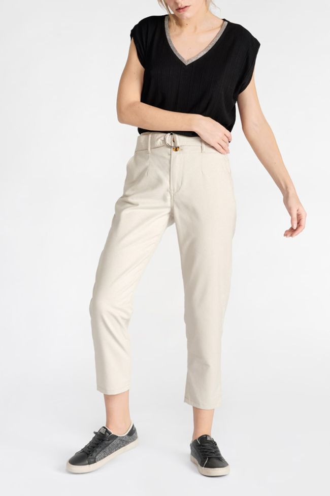 Pantalon taille haute Serena écru