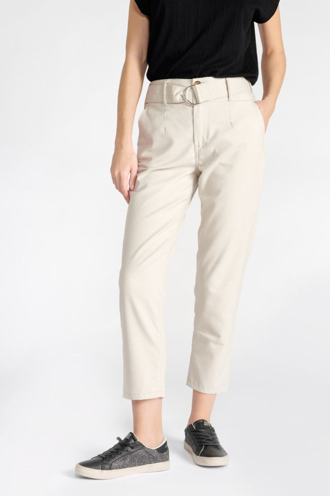Pantalon taille haute Serena écru