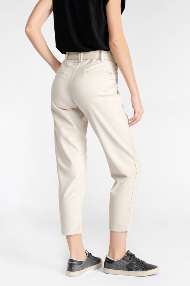 Pantalon taille haute Serena écru