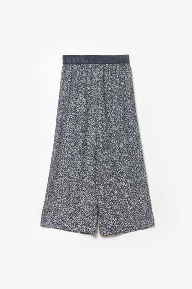 Pantalon Camagi à motif floral bleu marine