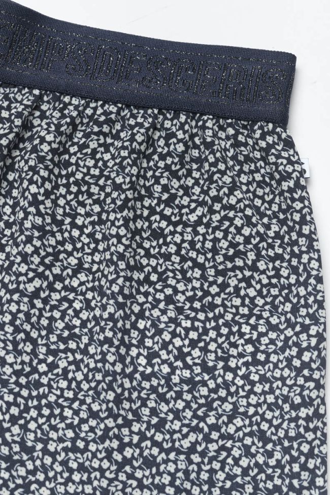 Pantalon Camagi à motif floral bleu marine