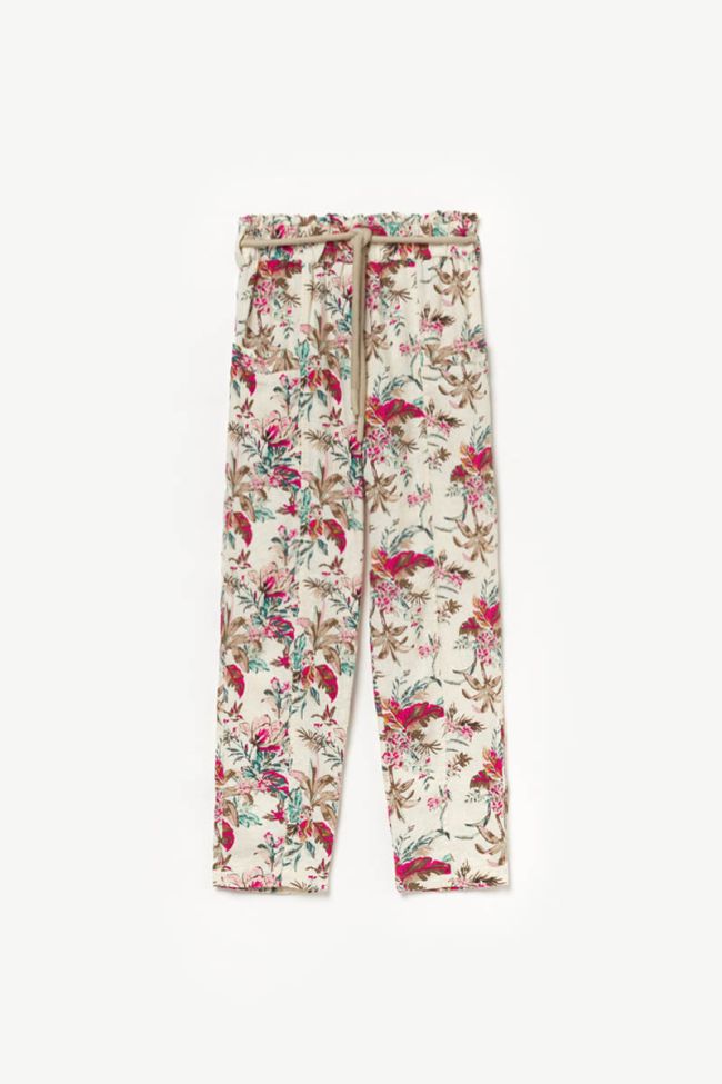 Pantalon Meridagi à motif tropical