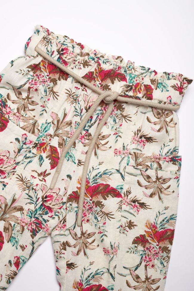 Pantalon Meridagi à motif tropical