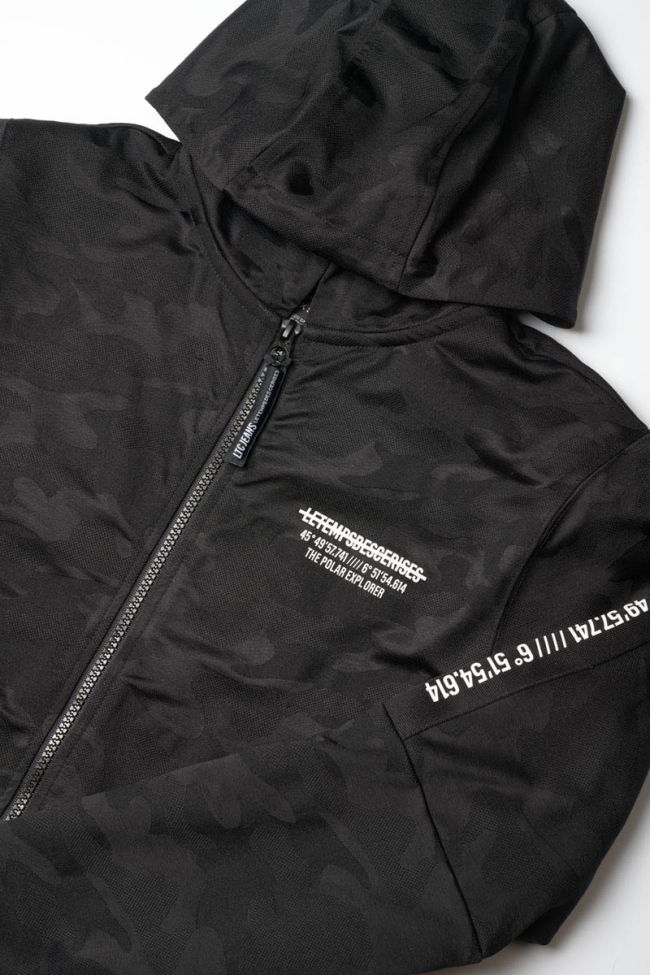 Sweat zippé Akabo camouflage noir
