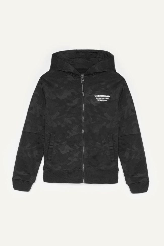 Sweat zippé Akabo camouflage noir