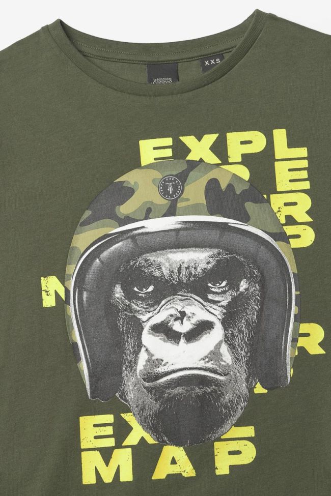 T-shirt Wukobo kaki imprimé