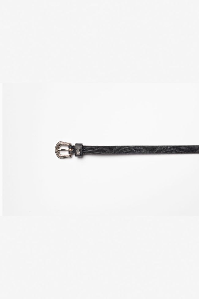 Ceinture Miniwest noire à motif croco