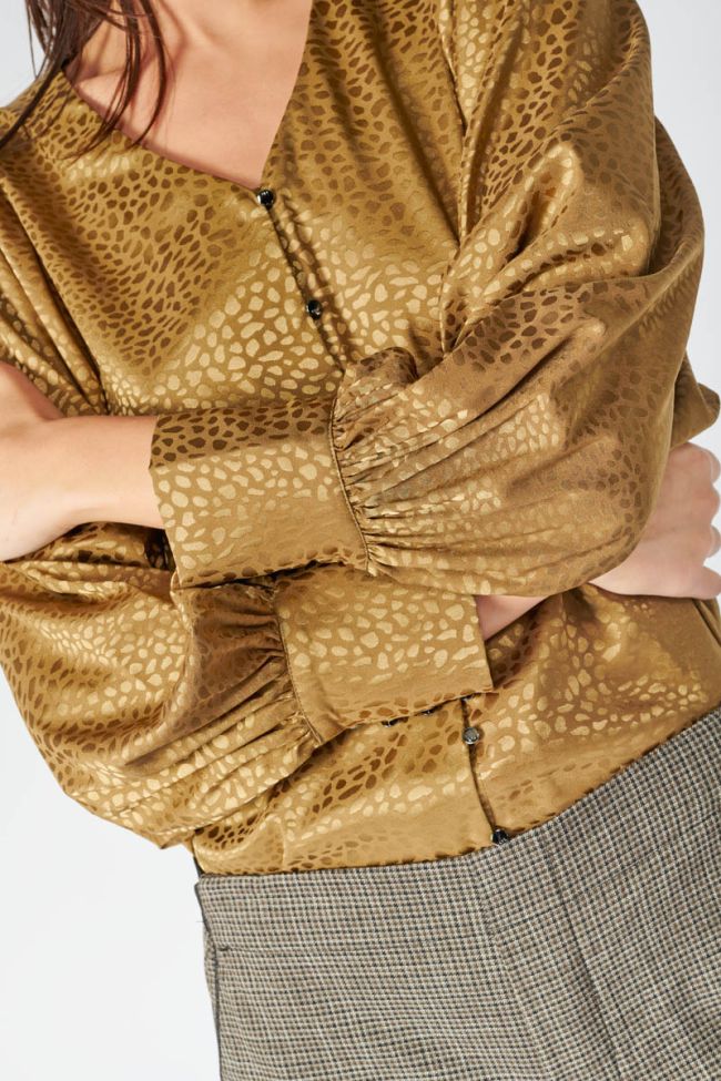 Blouse Capria en jacquard doré 