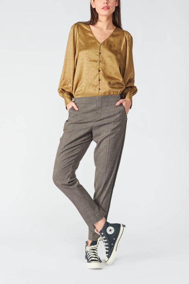 Blouse Capria en jacquard doré 
