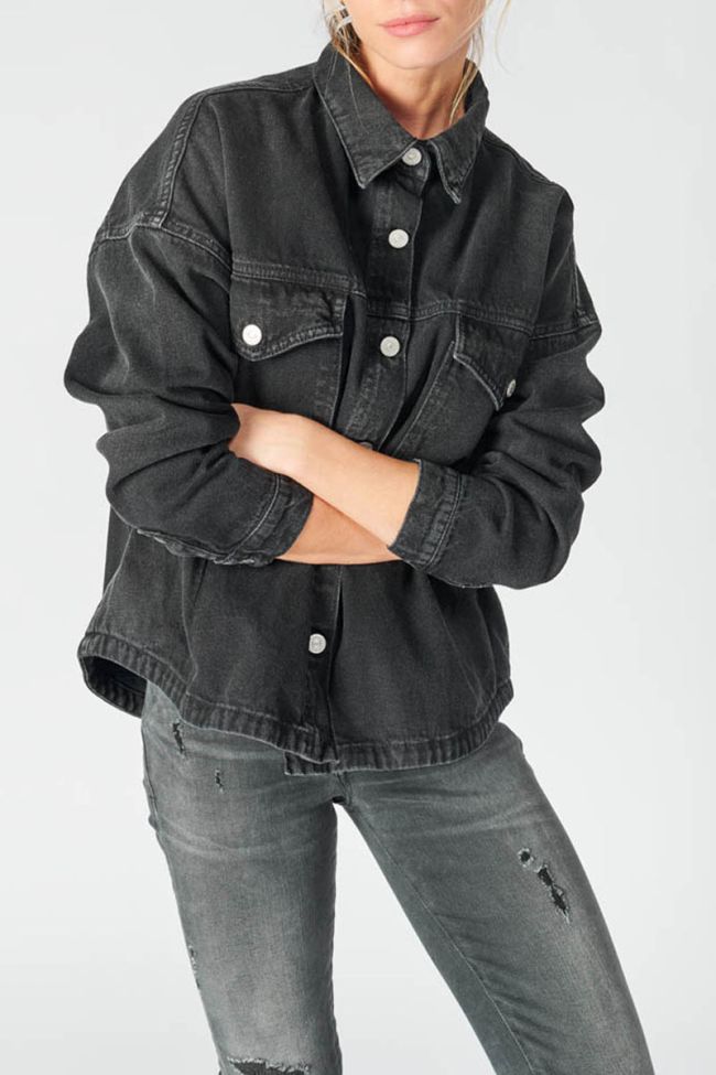 Veste Eliza en jeans noir délavé
