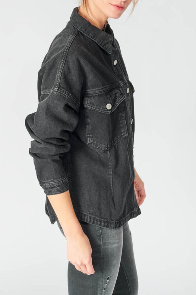 Veste Eliza en jeans noir délavé