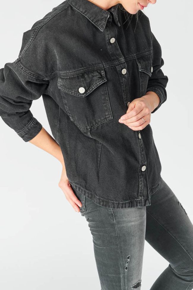 Veste Eliza en jeans noir délavé