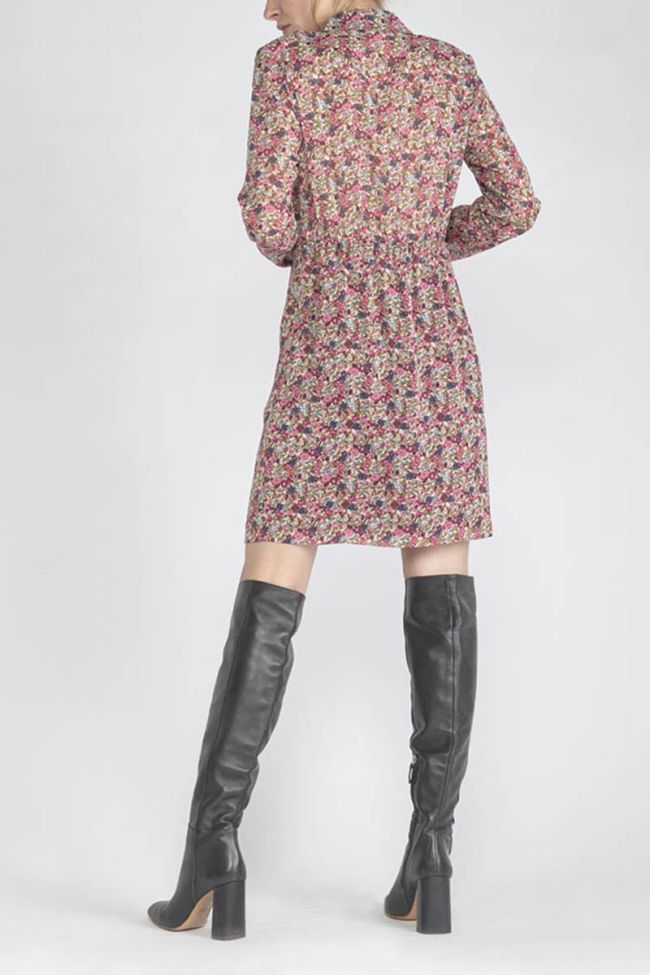 Robe Habbes à motif fleuri rose