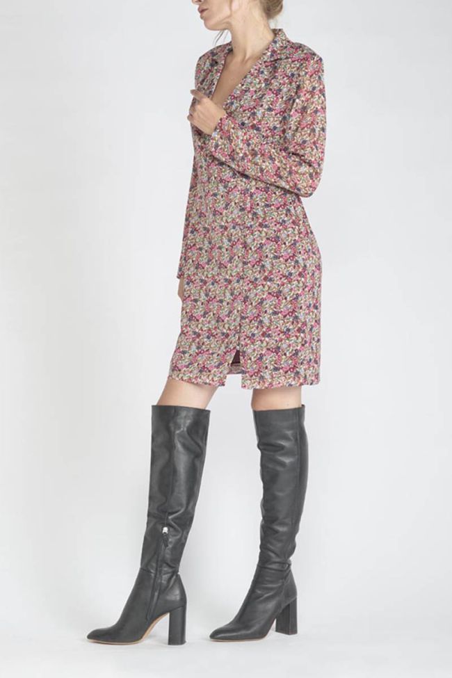 Robe Habbes à motif fleuri rose