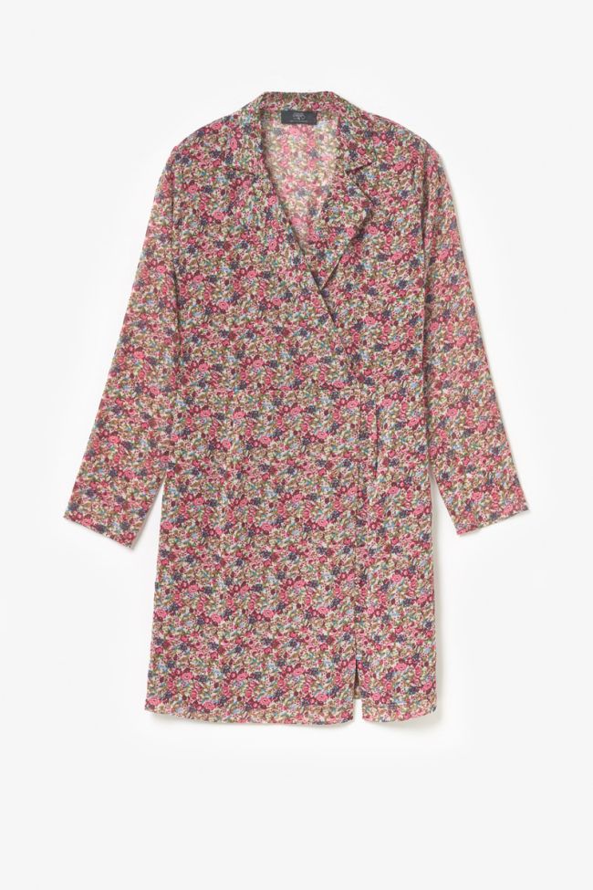Robe Habbes à motif fleuri rose