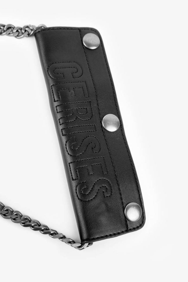 Mini sac à bandoulière Jade noir plissé