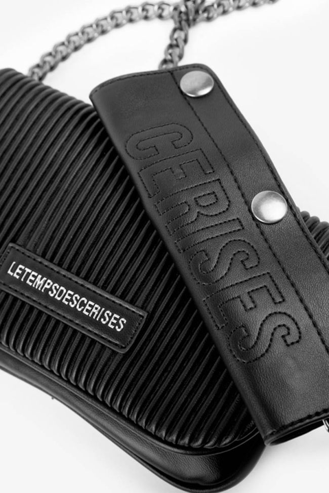 Mini sac à bandoulière Jade noir plissé