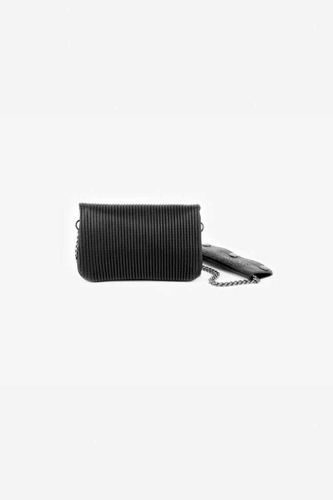 Mini sac à bandoulière Jade noir plissé
