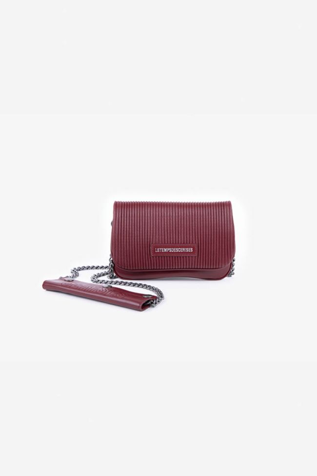 Mini sac à bandoulière Jade bordeaux plissé