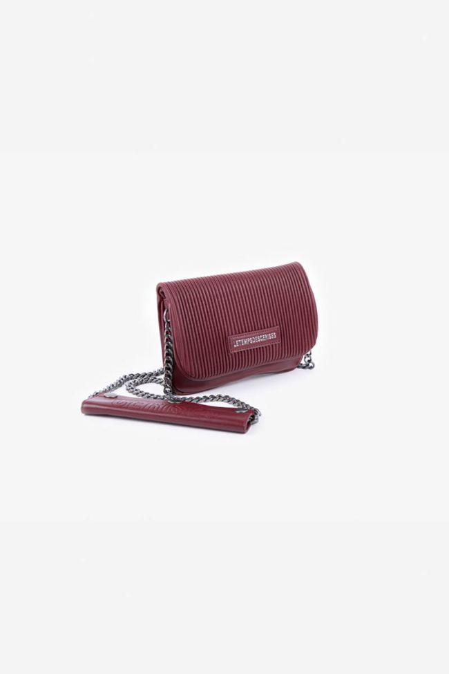 Mini sac à bandoulière Jade bordeaux plissé