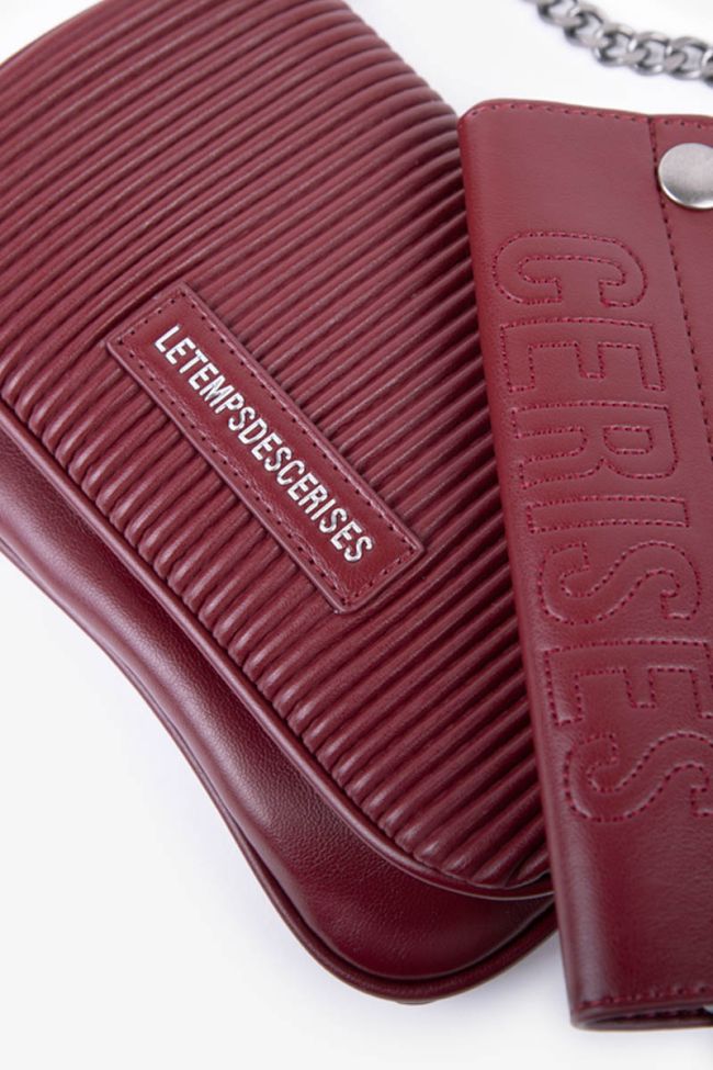 Mini sac à bandoulière Jade bordeaux plissé