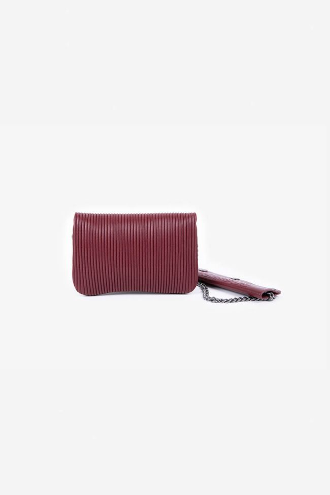 Mini sac à bandoulière Jade bordeaux plissé