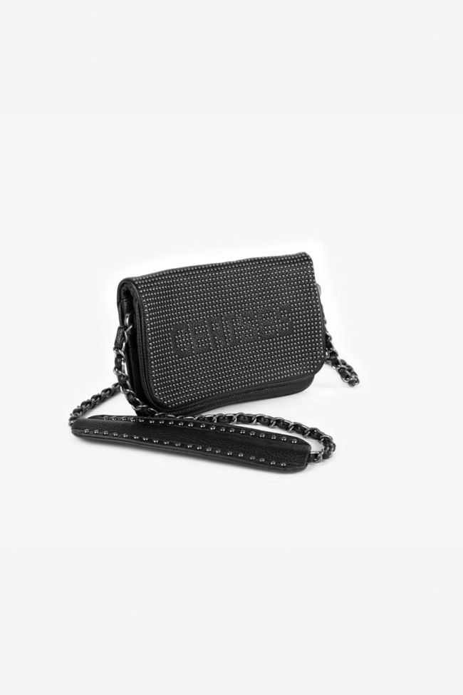 Mini sac à bandoulière Jade noir clouté