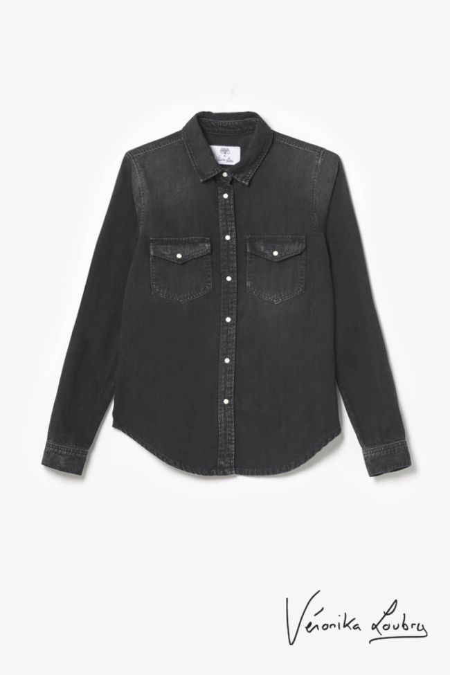 Chemise en jeans Josy noire by Véronika Loubry