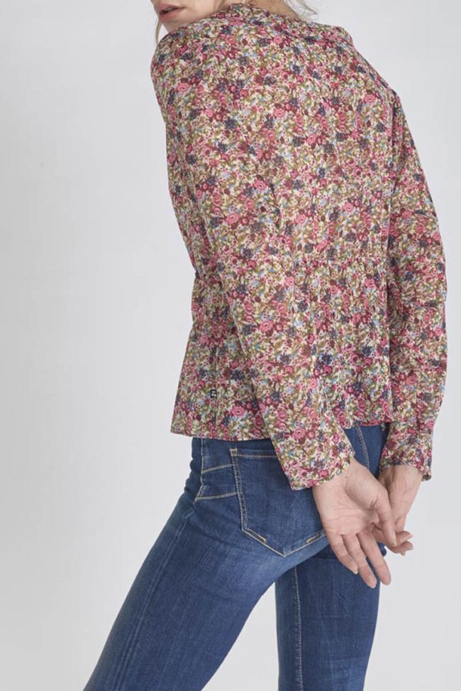 Blouse Magda à motif fleuri rose