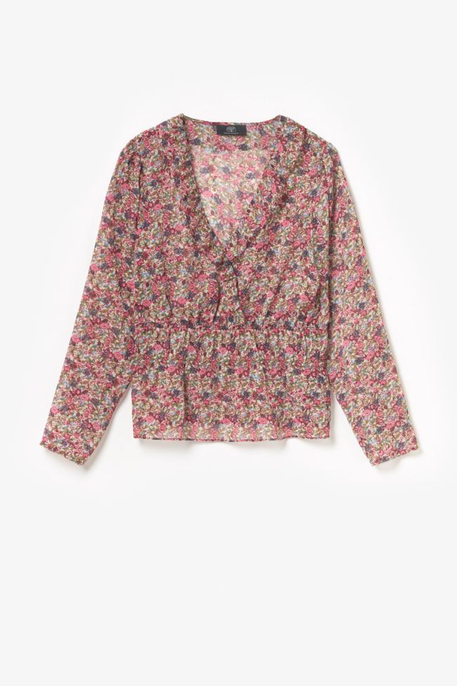 Blouse Magda à motif fleuri rose